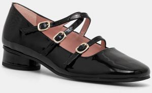 Kožené balerínky Pretty Ballerinas Odette čierna farba, 52220_A