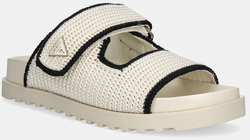 Šľapky Guess FADENNA dámske, béžová farba, FLJFDN FAB19