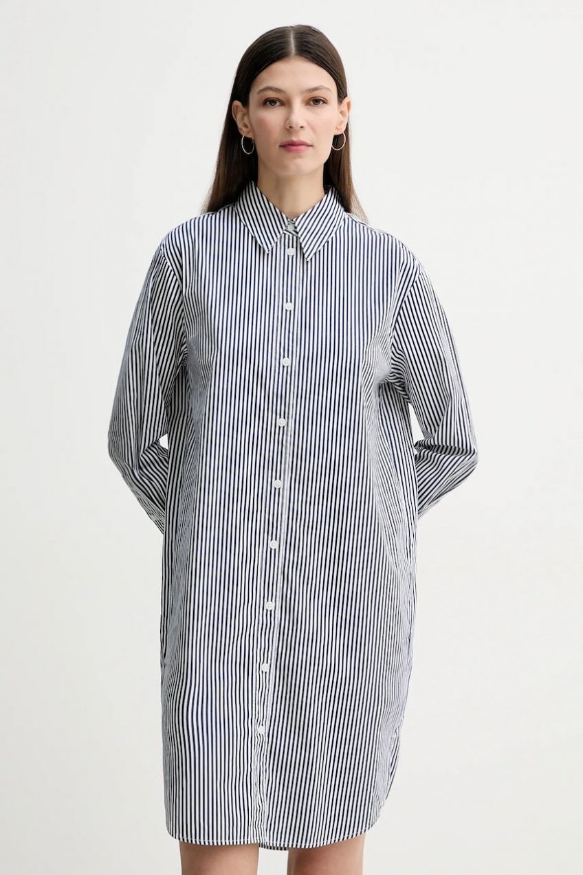 Bavlnené šaty Marc O'Polo tmavomodrá farba, mini, oversize, 502081321047