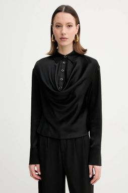 Blúzka Marciano Guess LINDA dámska, čierna farba, jednofarebná, 5GGH01 7246A