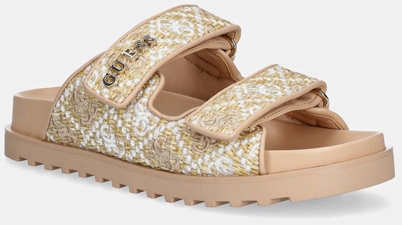 Šľapky Guess FADELIZZ dámske, béžová farba, FLJFZZ FAB19