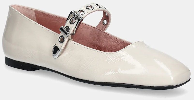 Kožené balerínky Pretty Ballerinas Camille béžová farba, 52211_A