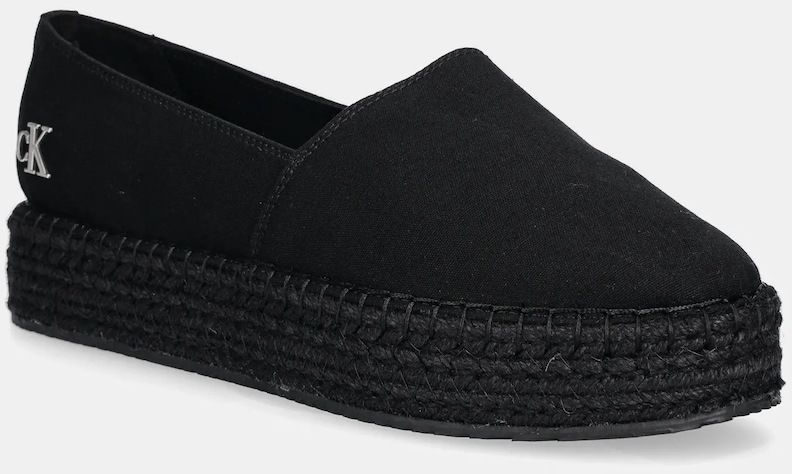 Espadrilky Calvin Klein Jeans FLATFORM ESPADRILLE MG/HDW čierna farba, na platforme, YW0YW01737