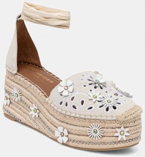 Semišové espadrilky Kurt Geiger London Flower Espadrille béžová farba, na platforme, 4352644209
