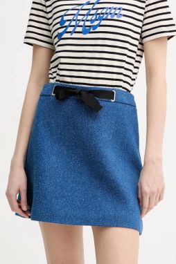 Sukňa MSGM tmavomodrá farba, mini, áčkový strih, 3841MDD15.257112