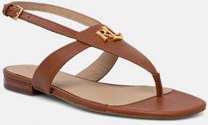 Kožené sandále Lauren Ralph Lauren Everley dámske, hnedá farba, 802959145002