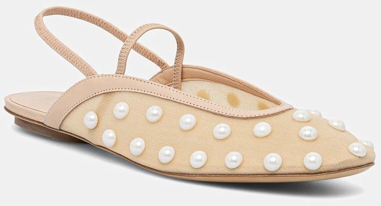 Baleríny Weekend Max Mara SONNI béžová farba, s otvorenou pätou, 2515521155600