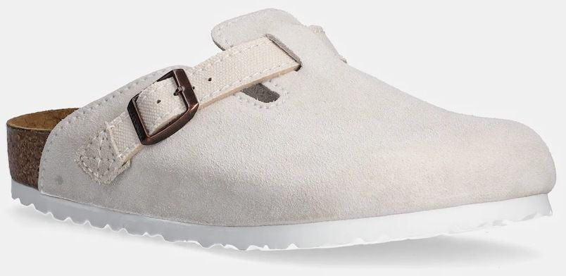 Semišové šľapky Birkenstock Boston pánske, béžová farba, 1028790