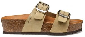 Semišové šľapky Geox D BRIONIA H dámske, hnedá farba, D551DA 00022 C6738