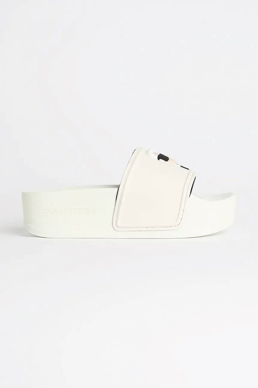 Šľapky Karl Lagerfeld KONDO MAXI dámske, biela farba, na platforme, KL80805A