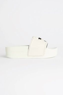Šľapky Karl Lagerfeld KONDO MAXI dámske, biela farba, na platforme, KL80805A