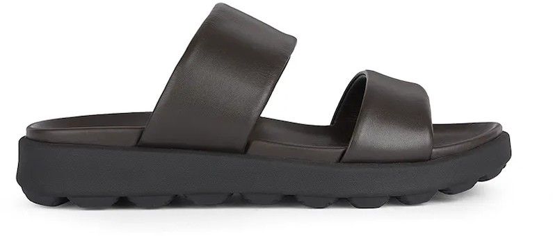 Kožené šľapky Geox U SPHERICA EC6 pánske, hnedá farba, U45GWA 00085 C6006