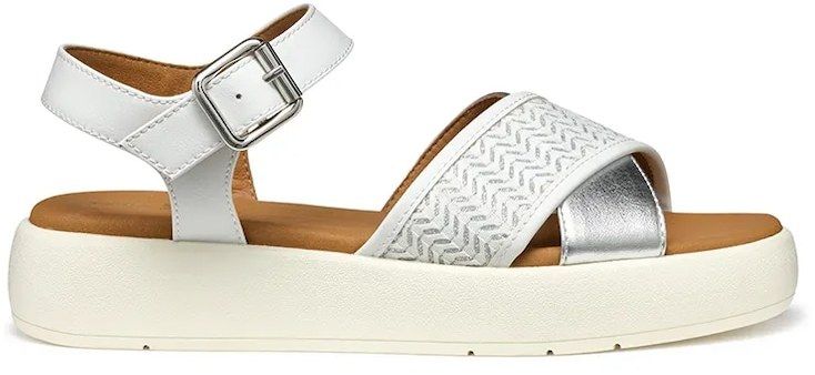 Sandále Geox D CAMALEI dámske, biela farba, na kline, D550NF 0BCDS C1000