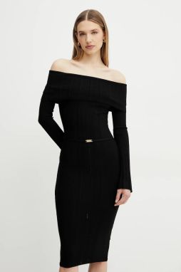 Šaty Marciano Guess GIADA čierna farba, midi, priliehavá, 5GGK25 5874Z