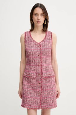 Šaty Marciano Guess CLAUDIA ružová farba, mini, rovný strih, 5GGK17 7302A