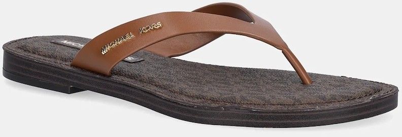 Šľapky MICHAEL Michael Kors Koko dámske, hnedá farba, na plochom podpätku, 40S5KOFA2L.230