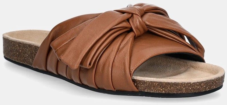 Kožené šľapky JW Anderson dámske, hnedá farba, SN0096 LA0161 640