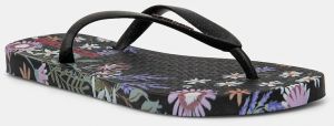 Šľapky Ipanema VERAO TROPIC dámske, čierna farba, na plochom podpätku, 27197-BB267