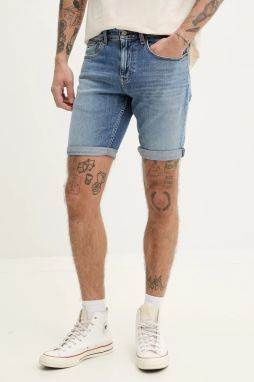 Rifľové krátke nohavice Tommy Jeans pánske, DM0DM20960
