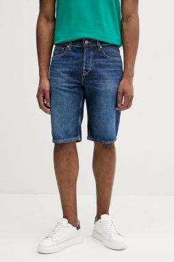 Rifľové krátke nohavice Pepe Jeans RELAXED SHORT CALLEN pánske, tmavomodrá farba, PM801079IC2
