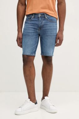 Rifľové krátke nohavice Pepe Jeans SLIM SHORT HATCH pánske, PM801080EE5