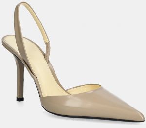 Kožené lodičky Proenza Schouler Slash béžová farba, SH251001