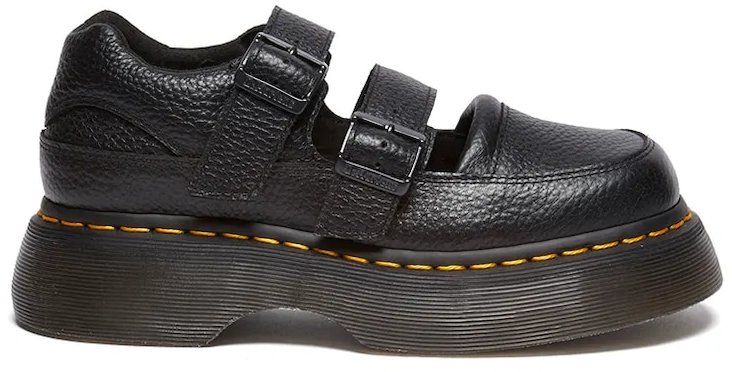 Kožené poltopánky Dr. Martens Buzz MJ Mary Jane dámske, čierna farba, na platforme, DM41061001