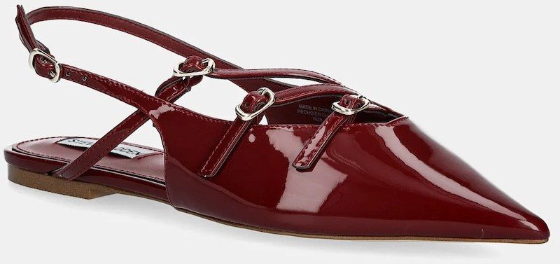 Baleríny Steve Madden Cianna červená farba, s otvorenou pätou, SM11003709