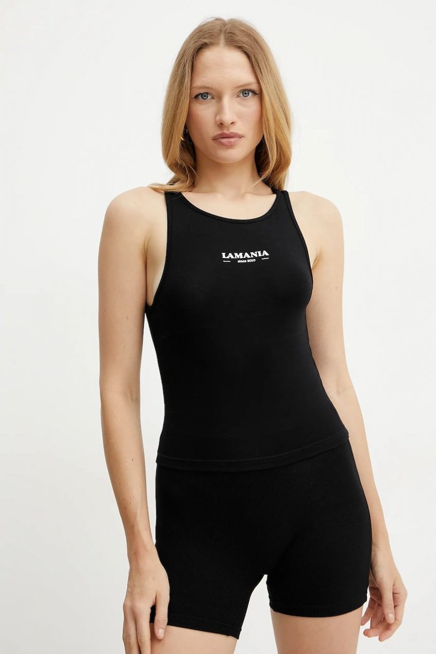 Top La Mania čierna farba, BASIC CROP TOP