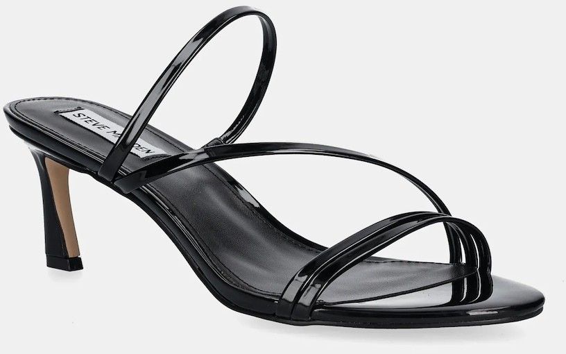 Kožené šľapky Steve Madden Lamora dámske, čierna farba, na vysokom podpätku, SM11003630