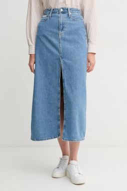 Rifľová sukňa Calvin Klein Jeans maxi, rovný strih, J20J225192