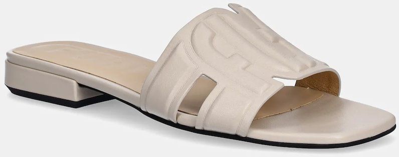 Kožené šľapky Furla Summer Mule dámske, béžová farba, YJ34SUM X30000 1704S