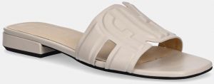 Kožené šľapky Furla Summer Mule dámske, béžová farba, YJ34SUM X30000 1704S