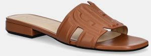 Kožené šľapky Furla Summer Mule dámske, hnedá farba, YJ34SUM X30000 RY000