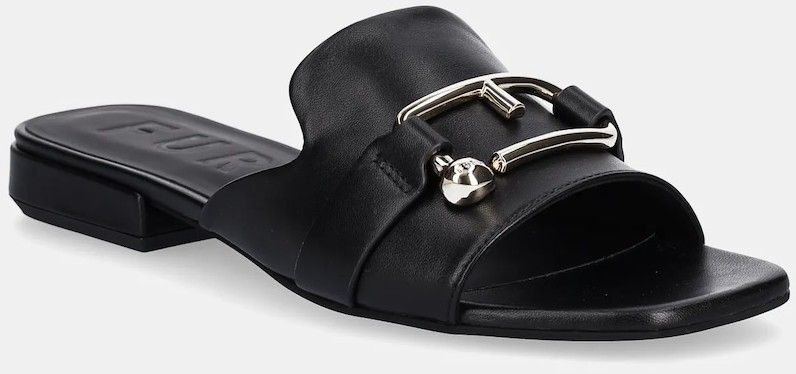 Kožené šľapky Furla Nuvola Mule dámske, čierna farba, YJ36FNU X30000 O6000