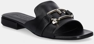 Kožené šľapky Furla Nuvola Mule dámske, čierna farba, YJ36FNU X30000 O6000