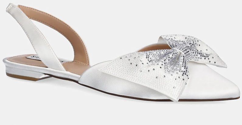 Baleríny Steve Madden Cristel biela farba, s otvorenou pätou, SM11003006
