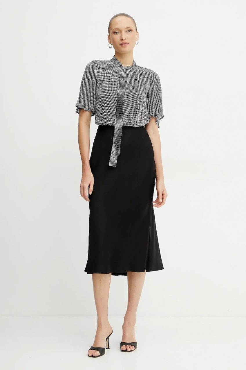 Šaty Elisabetta Franchi čierna farba, midi, priliehavá, AB85752E2