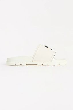 Šľapky Karl Lagerfeld KONDO TRED dámske, biela farba, na podpätku, KL80970N
