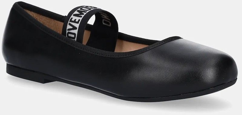 Kožené balerínky Love Moschino čierna farba, JA11071G0MIE0000