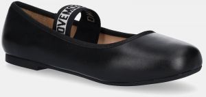 Kožené balerínky Love Moschino čierna farba, JA11071G0MIE0000