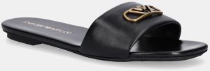 Kožené šľapky Emporio Armani dámske, čierna farba, X3P846 XF271 00002
