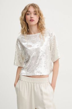 Blúzka Bruuns Bazaar dámska, šedá farba, s nášivkou, BBW4402