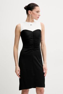 Šaty Karl Lagerfeld čierna farba, mini, priliehavá, A2W13003