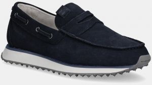 Semišové mokasíny Napapijri SHARD pánske, tmavomodrá farba, NP0A4IQT.176