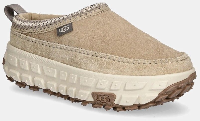 Semišové šľapky UGG Venture Daze pánske, béžová farba, 1154530-MDSD
