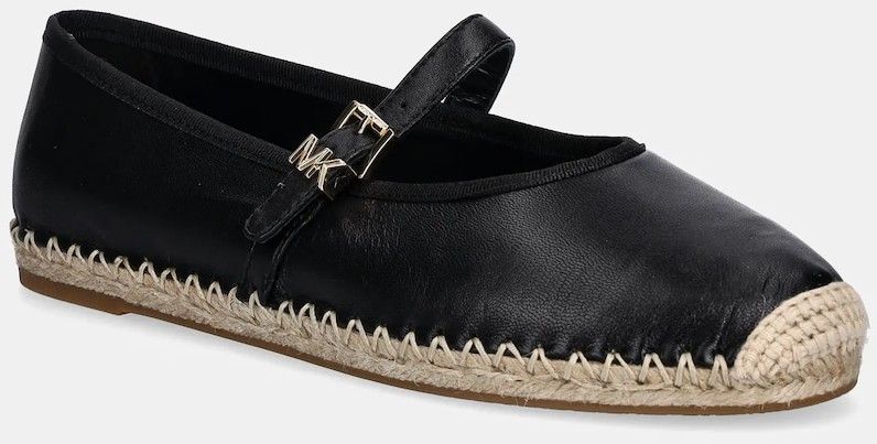 Kožené espadrilky MICHAEL Michael Kors Lynn čierna farba, 40S5LYFP2L.001