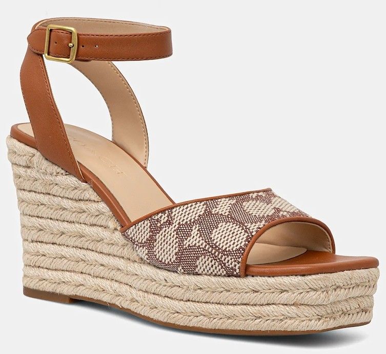 Espadrilky Coach Signature hnedá farba, CAS80