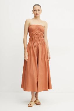 Bavlnené šaty Forte Forte oranžová farba, midi, áčkový strih, 13850 my dress