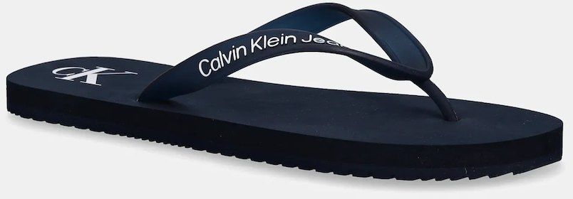 Šľapky Calvin Klein Jeans BEACH SANDAL TRANSPARENT TPU tmavomodrá farba, YM0YM01267